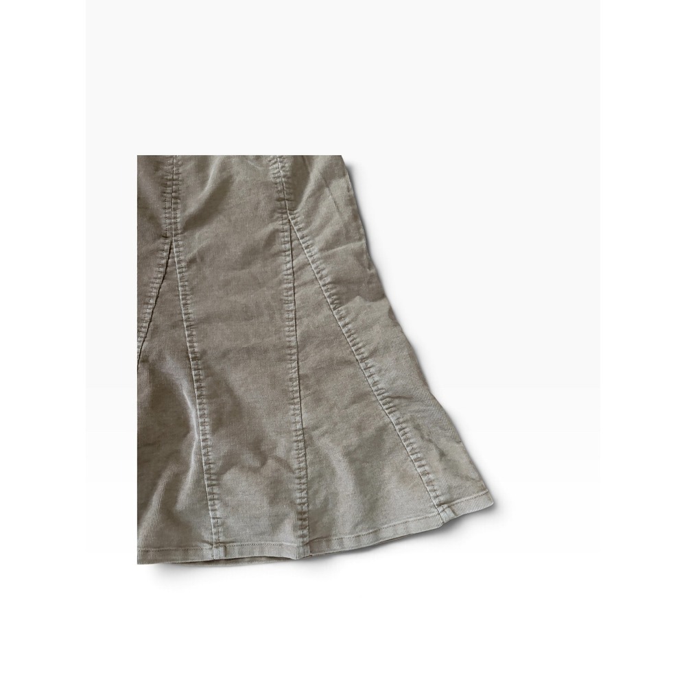 Vintage GAP Khaki Corduroy Paneled A-Line Skirt Tan Stretch Cotton Blend - Picture 4 of 13